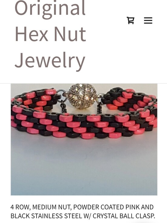 nut sack jewelry Jewelry - Pink and Black Beaded Link Bracelet with Silver-Tone Accents